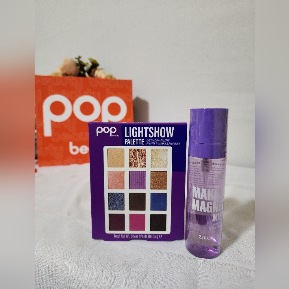 Slay lightshow Eyeshadow palette and Magnet Mist setting spray - Pop Beauty